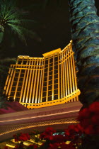 USA, Nevada, Las Vegas, The Palazzo Hotel Casino at night.    