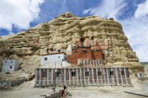 Nepal, Upper Mustang, Ancient Nyphu cave monastery near Lo Manthang.