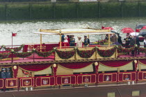 England, London, Thames Diamond Jubilee Pageant, London, UK, 3rd June 2012. Queen Elizabeth II, Prince Philip the Duke of Edinburgh, Camilla the Duchess of Cornwall and Charles the Prince of Wales, on...