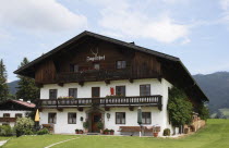 Austria, Tyrol, Jagerhof a typical Alpine style house.