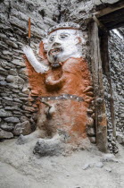 Nepal, Upper Mustang, Kagbeni village idol.