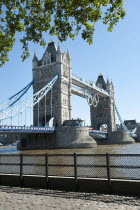 England, London, The Olympic rings suspended from the gantry of London's Tower Bridge celebrate the  2012 games. Tower bridge is a combined bascule and suspension bridge and was completed in 1894.