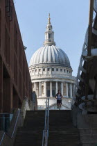 England, London, Ludgate Hill, The dome of St Paul's Cathedral.