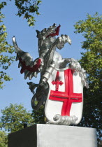 England, London, Embankment, A dragon representing part of the armorial bearings of the Corporation of the City of London marking the western boundary of the City.