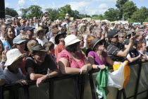 England, Cornbury Music Festival, Crowd watching performance.