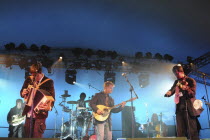 England, Cornbury Music Festival, Folk band Bellowhead performing.