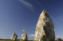 France, Brittany, Alignment de Lagatjar standing stones near Cameret-sur-Mer.