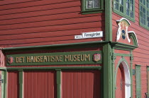 Norway, Bergen, Hanseatic museum building detail on the Bryggen.