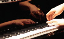 Music, Instruments, Keyboards, Piano, Close of of musicians hands playing Steinway.