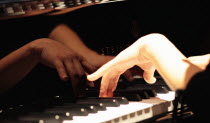 Music, Instruments, Keyboards, Piano, Close of of musicians hands playing Steinway.