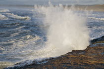 Ireland, County Donegal, Bundoran, stormy seas at Tullan Strand.