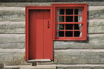 Ireland, County Tyrone, Omagh, Ulster American Folk Park, the Pennsylvania farmhouse.