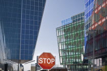 Ireland, County Dublin, Dublin City, Modern exterior of the Grand Canal Theatre.