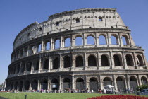 Italy, Lazio, Rome, Exterior of the Roman Colosseum.