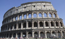 Italy, Lazio, Rome, Exterior of the Roman Colosseum.