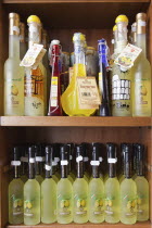 Italy, Lazio, Rome, Display of Limoncello.