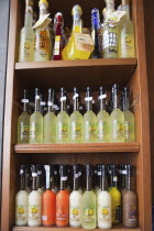 Italy, Lazio, Rome, Display of Limoncello.