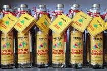 Mexico, Oaxaca, Bottles of locally produced Mezcal.
