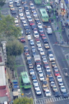 Mexico, Federal District, Mexico City, Heavy traffic from Torre Latinoamericana.