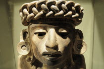 Mexico, Federal District, Mexico City, Museo Nacional de Antropologia, Stone carving of snake goddess, Diosa 13 Serpente, 200 BC-500 AD.