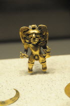 Mexico, Federal District, Mexico City, Museo Nacional de Antropologia,  Small gold figure.