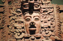 Mexico, Federal District, Mexico City, Museo Nacional Antropologia, Detail of frieze fragment 250-600 AD from Campeche.