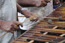 Mexico, Veracruz, Marimba players in the Zocalo.