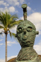 Mexico, Jalisco, Puerto Vallarta, Detail of sculpture La Rotunda del Mar by Alejandro Colunga on the Malecon.