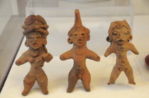 Mexico, Puebla, Cholula archaeological site museum, small clay figures.