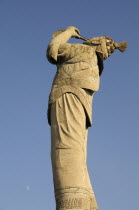 Mexico, Veracruz, Papantla, Statue of Volador de Papantla dancer.