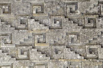 Mexico, Oaxaca, Mitla archaeological site, Detail of geometric stone mosaic on the Templo de las Columnas.