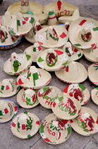 Mexico, Bajio, Zacatecas, Sombreros decorated for Independence Day.