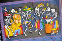 Mexico, Oaxaca, Decorations for Dia de los Muertos or Day of the Dead festivities.