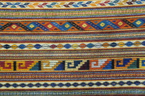 Mexico, Oaxaca, Detail of weaving by Tomas and Arnulfo Mendoza.