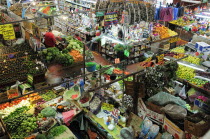 Mexico, Jalisco, Guadalajara, Mercado Libertad, Vegetable market stalls, displays and vendors.