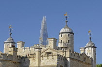 England, London, The Shard viewed from Tower of London.