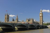 England, London, The Houses of Parliament and River Thames.