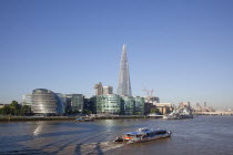 England, London, Southwark southbank, The Shard skyscraper designed by Renzo Piano in the city's London Bridge Quarter.