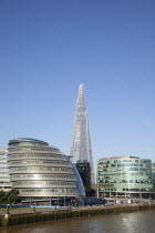 England, London, Southwark southbank, The Shard skyscraper designed by Renzo Piano in the city's London Bridge Quarter.