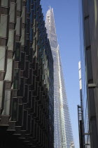 England, London, Southwark southbank, The Shard skyscraper designed by Renzo Piano in the city's London Bridge Quarter.