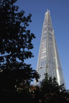 England, London, Southwark southbank, The Shard skyscraper designed by Renzo Piano in the city's London Bridge Quarter.