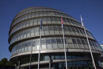 England, London, Southwark southbank, GLA City hall exterior designed by Sir Norman Foster.