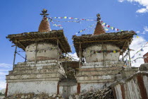 Nepal, Upper Mustang, Chortens at Lo Manthang.