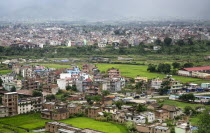 Nepal, Kathmandu, view over city housing.