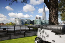 England, London, View of the Shard, City Hall and More London along River Thames.