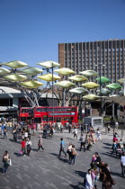 England, London, The 'Stratford Shoal' sculpture in front of Stratford Shopping Centre.