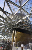 England, London, Greenwich, Interior of the Cutty Sark after restoration.