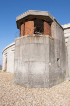 England, Hampshire, Milford on Sea, Second world war defences at Hurst Castle to defend the strategically important Solent.
