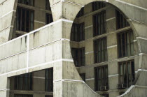 Bangladesh, Dhaka, National Assembly building designed by Louis Kahn using innovative concrete and geometric design.