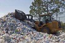 USA, Florida, Pile of Plastic Bottles being Recycled.